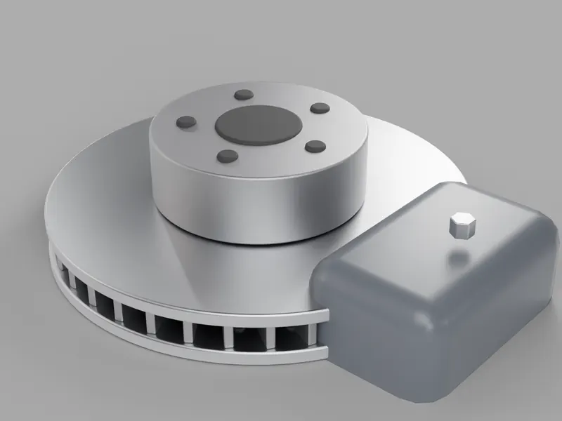 Vented brake disc with caliper, generic demo
