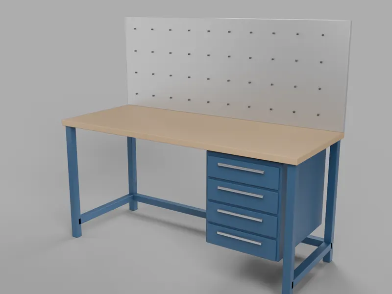 Workbench with drawer unit, generic demo
